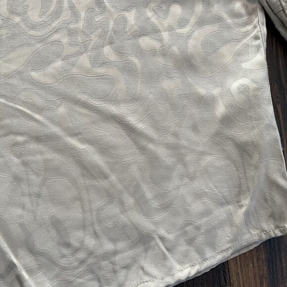 CONSEQUENCE MENS BUTTON DOWN SHIRT MEDIUM JACQUARD RAYON BLEND WHITE NWT WHITE - Picture 2 of 11